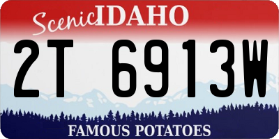 ID license plate 2T6913W