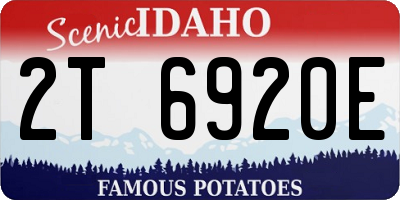 ID license plate 2T6920E