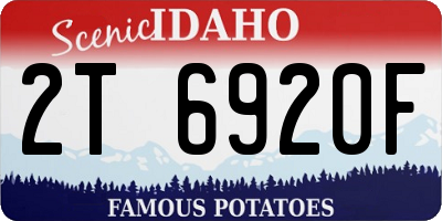 ID license plate 2T6920F