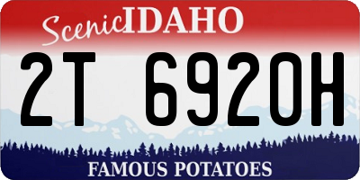 ID license plate 2T6920H
