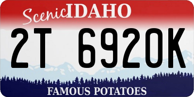 ID license plate 2T6920K