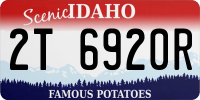 ID license plate 2T6920R