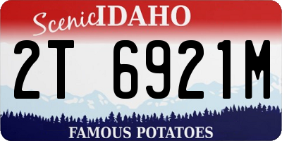 ID license plate 2T6921M