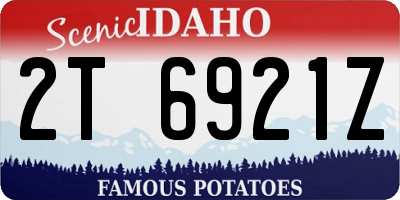ID license plate 2T6921Z