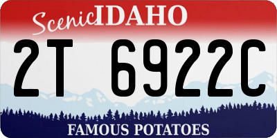 ID license plate 2T6922C