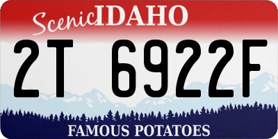 ID license plate 2T6922F