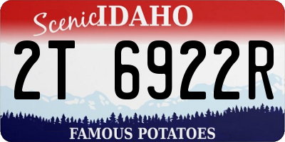 ID license plate 2T6922R