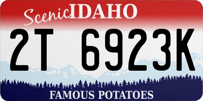 ID license plate 2T6923K