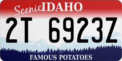 ID license plate 2T6923Z