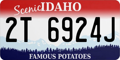 ID license plate 2T6924J