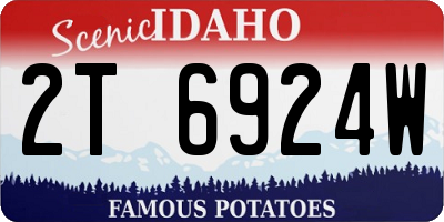 ID license plate 2T6924W