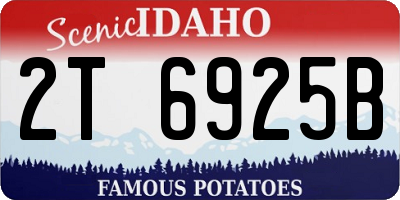 ID license plate 2T6925B