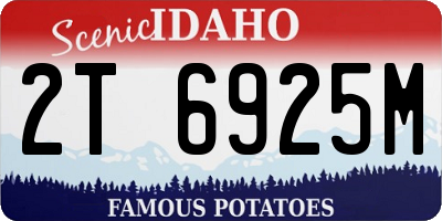 ID license plate 2T6925M