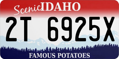 ID license plate 2T6925X