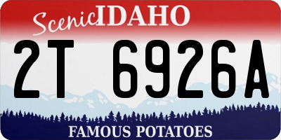 ID license plate 2T6926A