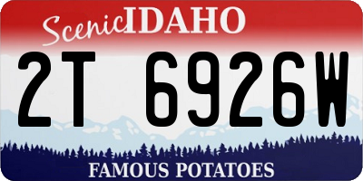 ID license plate 2T6926W
