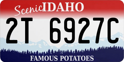 ID license plate 2T6927C