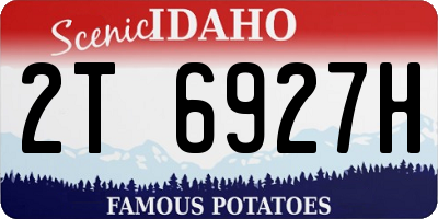 ID license plate 2T6927H