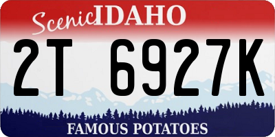 ID license plate 2T6927K