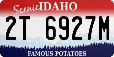 ID license plate 2T6927M