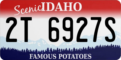 ID license plate 2T6927S
