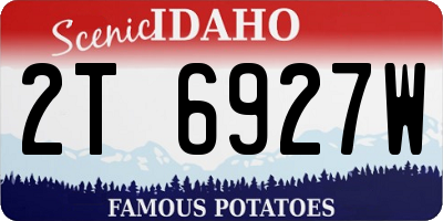ID license plate 2T6927W