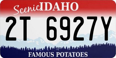 ID license plate 2T6927Y