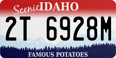 ID license plate 2T6928M