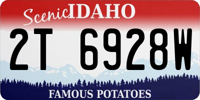 ID license plate 2T6928W