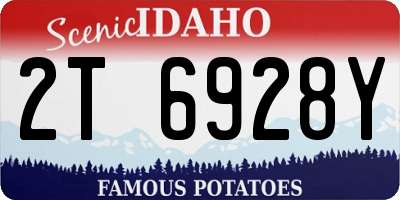 ID license plate 2T6928Y