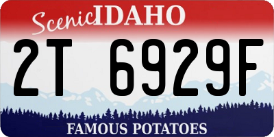 ID license plate 2T6929F