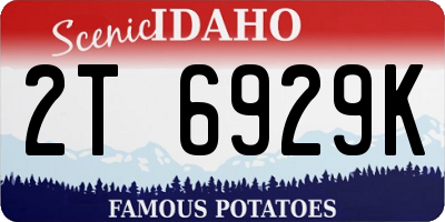 ID license plate 2T6929K