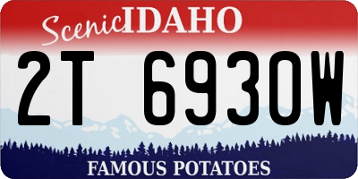 ID license plate 2T6930W