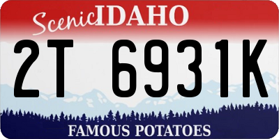ID license plate 2T6931K