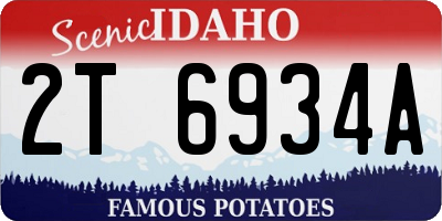 ID license plate 2T6934A