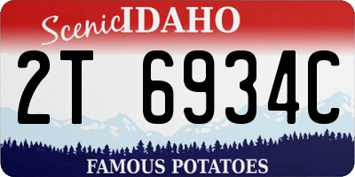 ID license plate 2T6934C