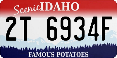 ID license plate 2T6934F
