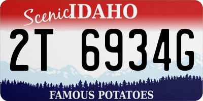 ID license plate 2T6934G