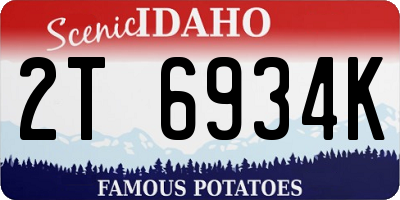 ID license plate 2T6934K