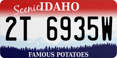 ID license plate 2T6935W