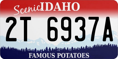ID license plate 2T6937A