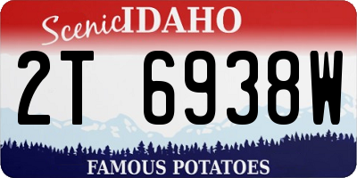 ID license plate 2T6938W