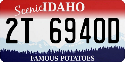 ID license plate 2T6940D