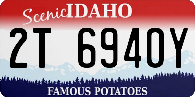 ID license plate 2T6940Y