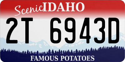 ID license plate 2T6943D