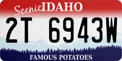 ID license plate 2T6943W