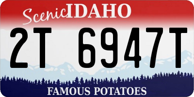 ID license plate 2T6947T