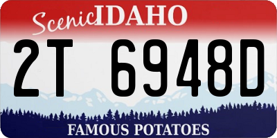 ID license plate 2T6948D