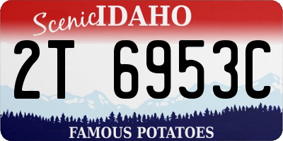 ID license plate 2T6953C
