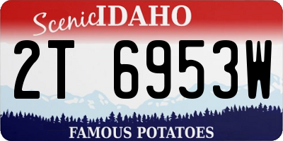 ID license plate 2T6953W